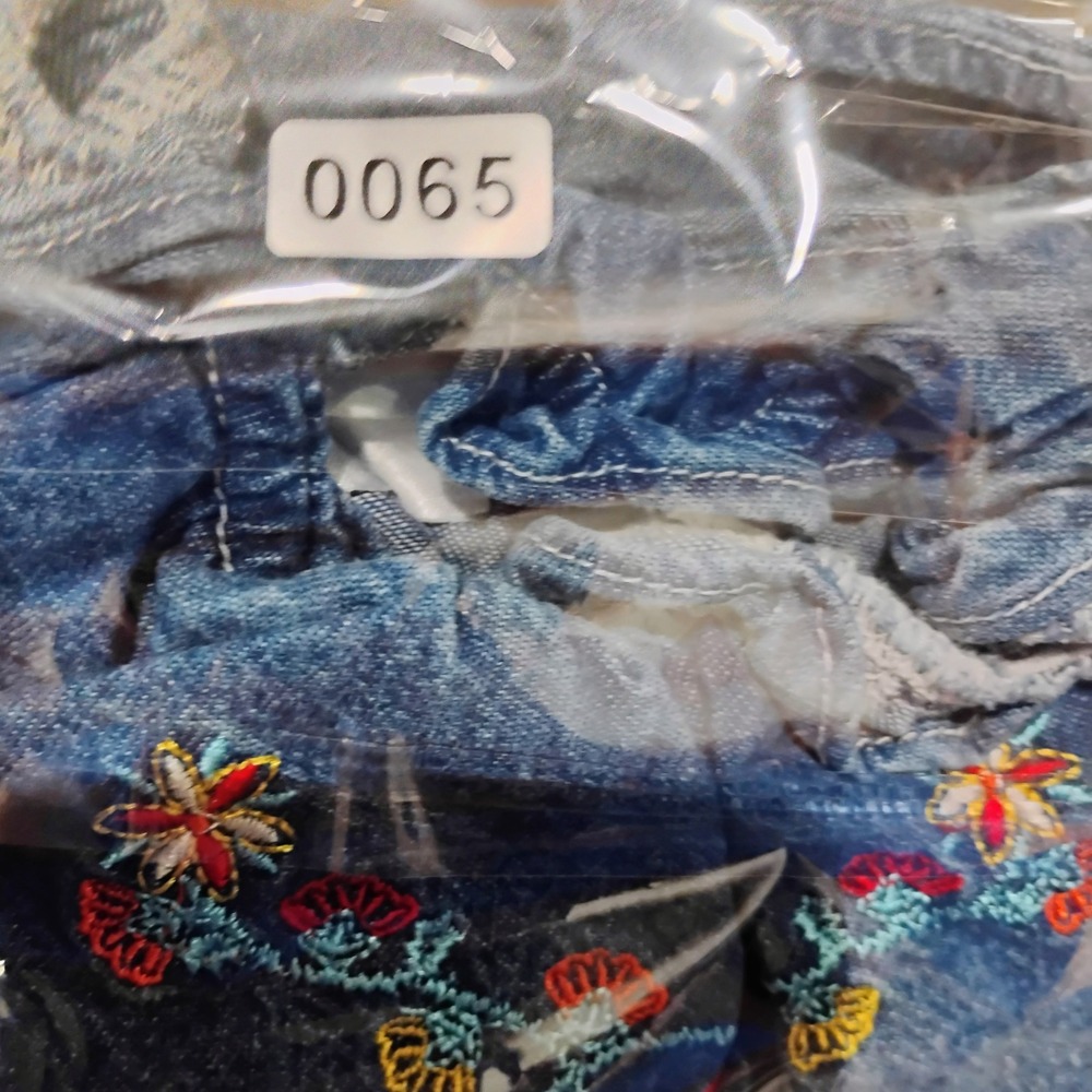 VTG Disney Kids 5T Denim Dress Flower Embroidery Cotton - Picture 7 of 7